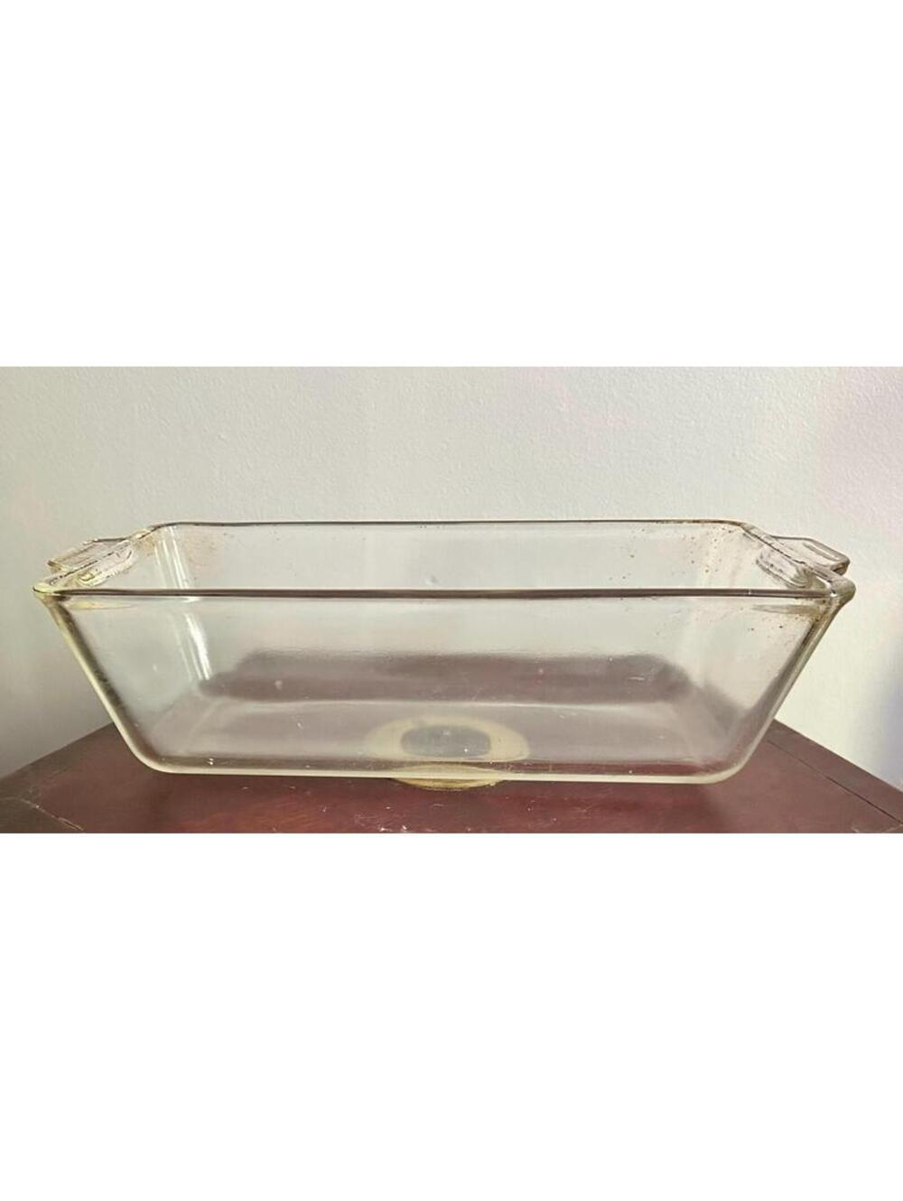 Antique CAPS PYREX #214 C-Y Corning Clear Glass Oversized Loaf Pan